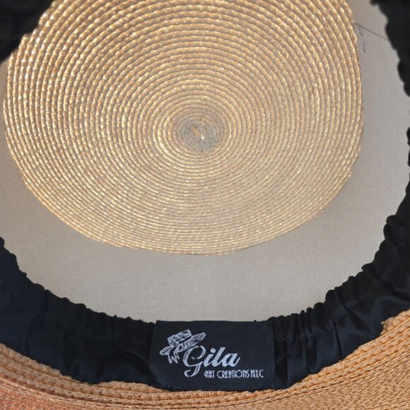 Women's Straw Derby Formal Floral Hat - Picture 3 of 3